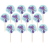 تغريسات كيك للاطفال بطبعة ميرميد 24 قطعة